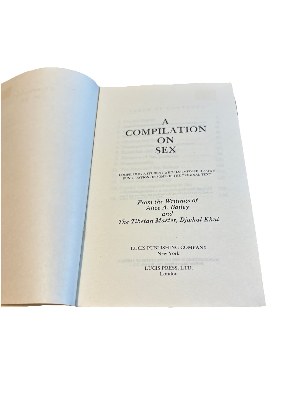 A Compilation On Sex Alice A. Bailey & Djwhal Khul PB Wear/Few Marks