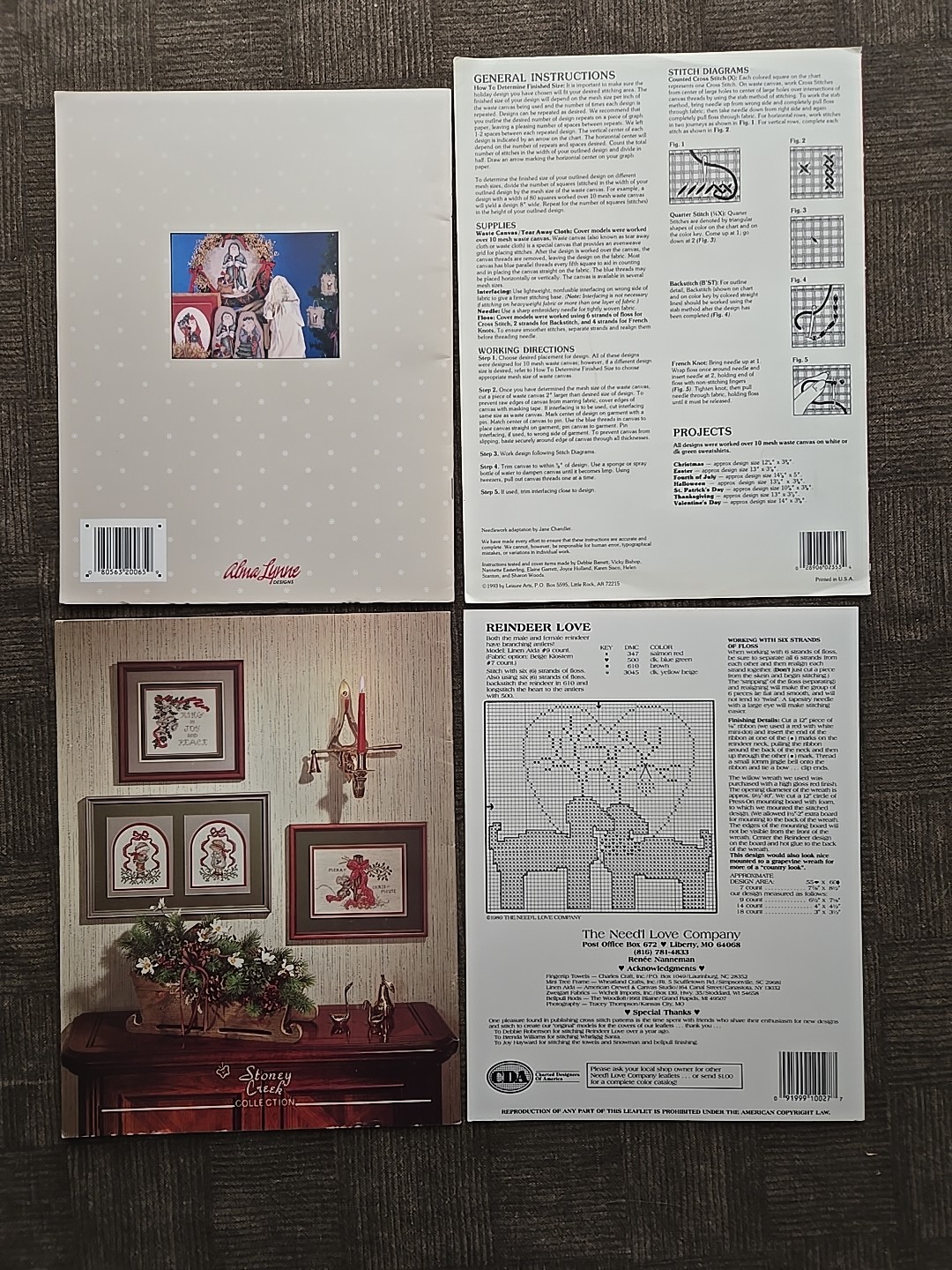 Lot of 9 – Christmas CROSS STITCH Pattern Books – Mixed Lot – 1978-93 – DIY – #3