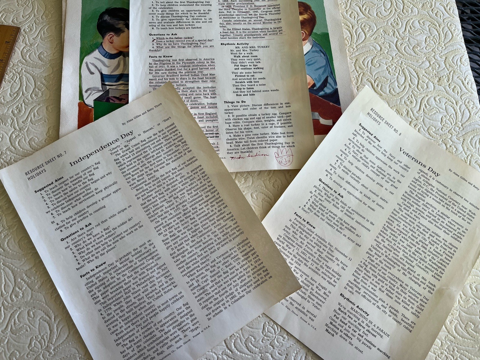 1965 David C Cook Publishing Instructions 7 Holiday Posters Educational ￼