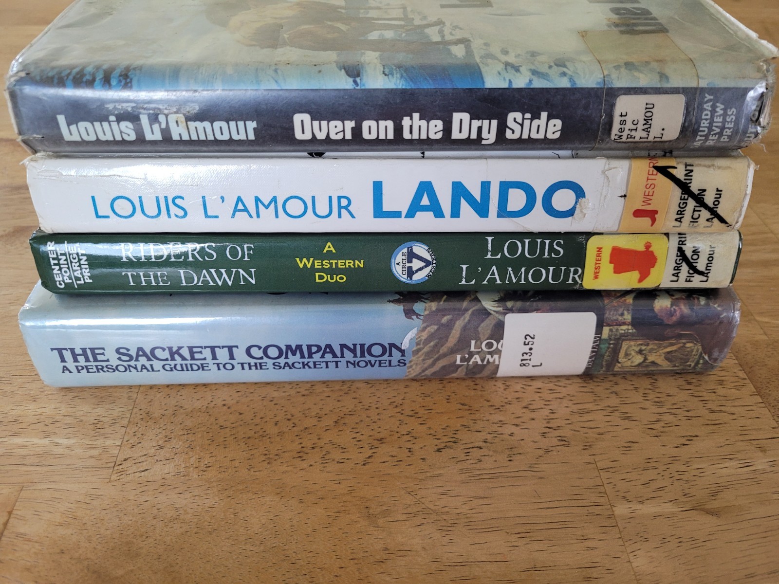 4 Louis L’Amour Hardcover Book -2 Large Print -Sackett Companion-Ex Lib