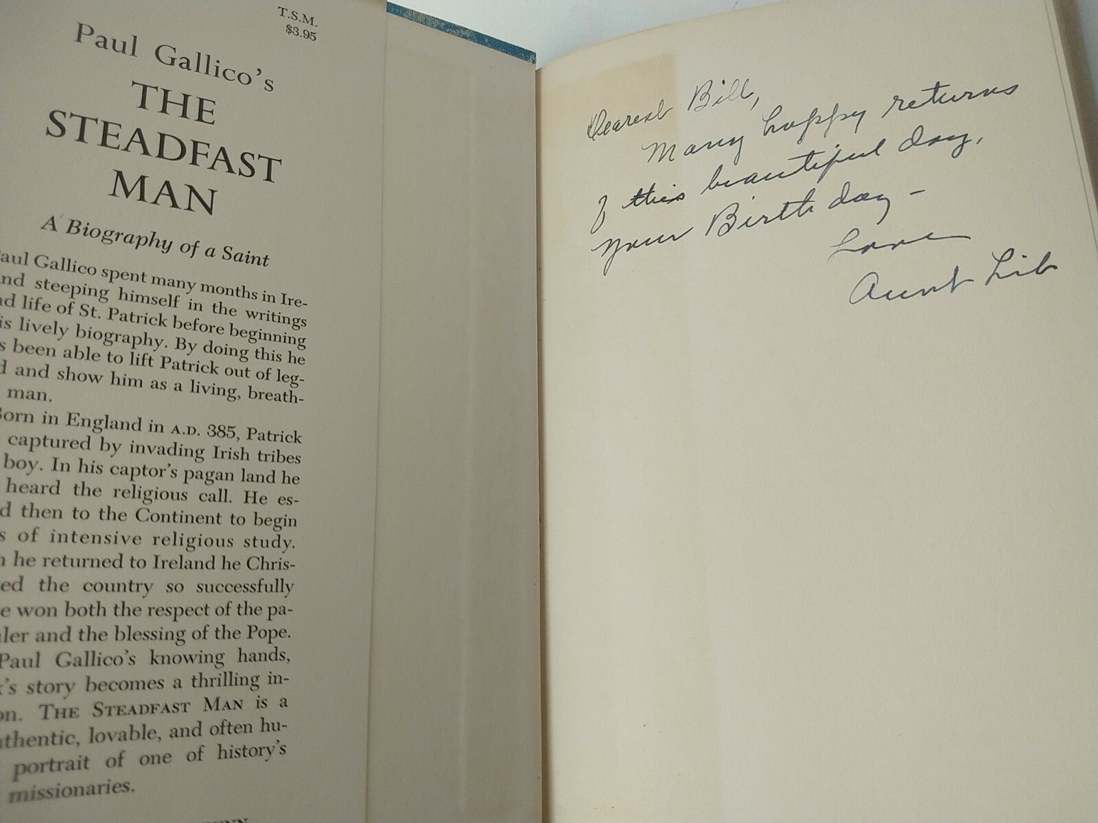 1958 THE STEADFAST MAN:A Biography of St. Patrick by P. Gallico HCDJ 1st Edition