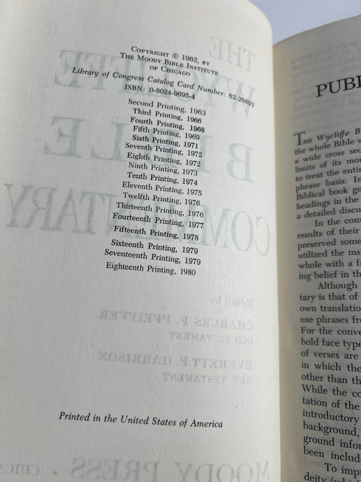 The Wycliffe Bible Commentary by Everett F. Harrison 1980 HCDJ Moody Bible Inst.