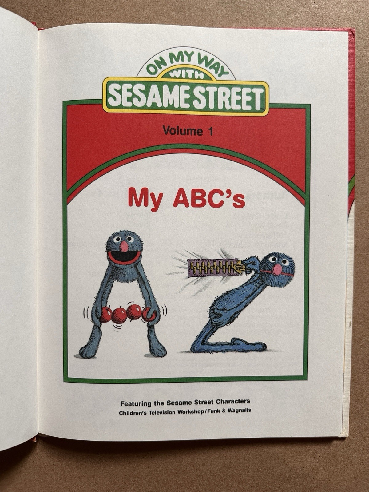 VTG 1989 On My Way With Sesame Street Lot of 4 Hardcover Books Volumes 1,2,3,9