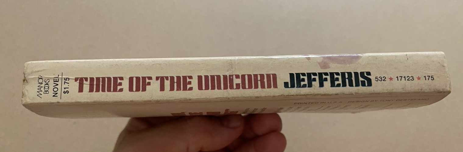 Rare 1975 Time of the Unicorn Barbara Jefferis Paperback Sorcery Manor Books