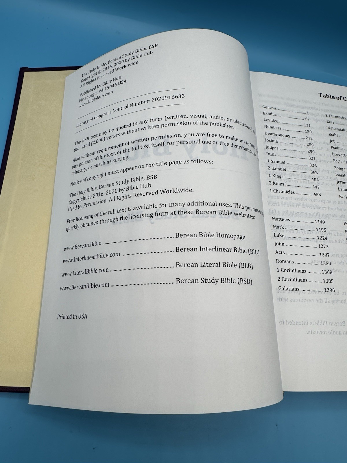 Berean Study Bible BSB — original 1st edition HC — 10.5 font, printed in USA