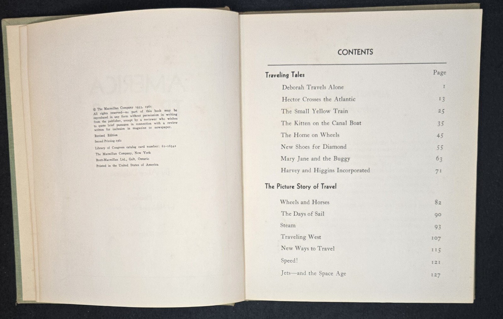 America Travels By Alice Dalgliesh, New York The Macmillan Company 1962