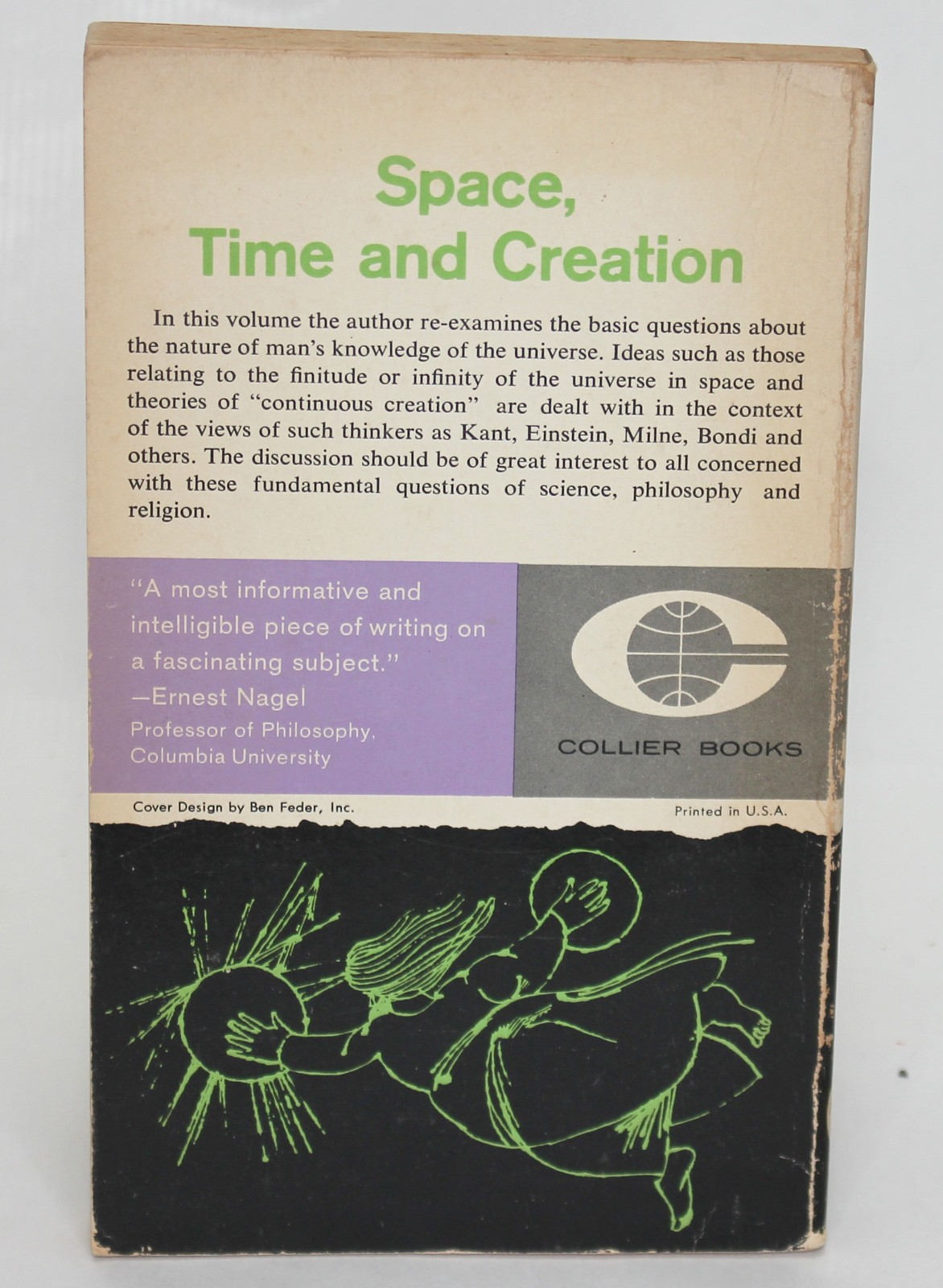 SPACE, TIME AND CREATION by Milton K. Munitz Collier 1961 1st PB Myth to Science