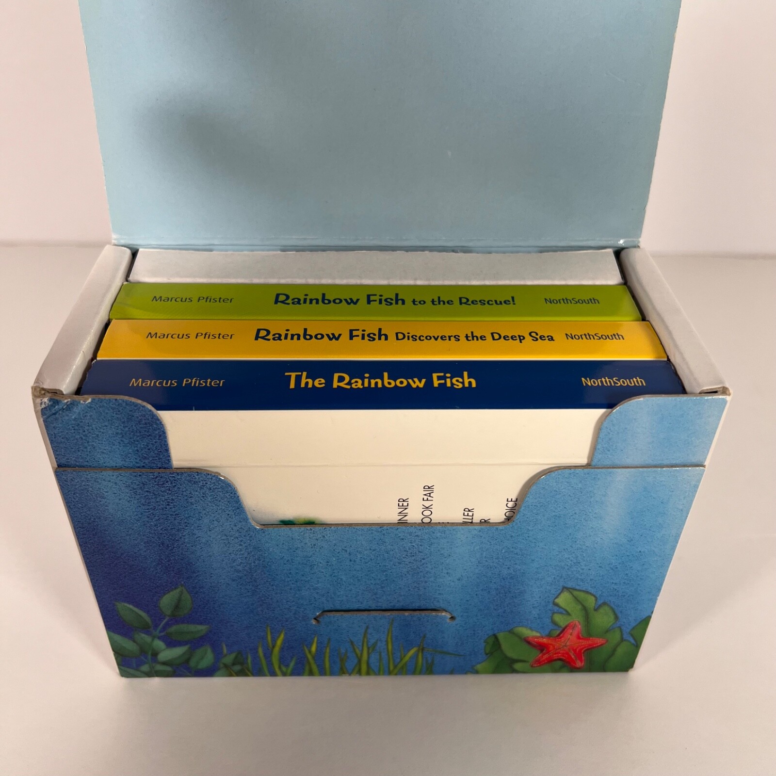 My Rainbow Fish Book Box Marcus Pfister 3 Board Books in “Suitcase” Box w Handle