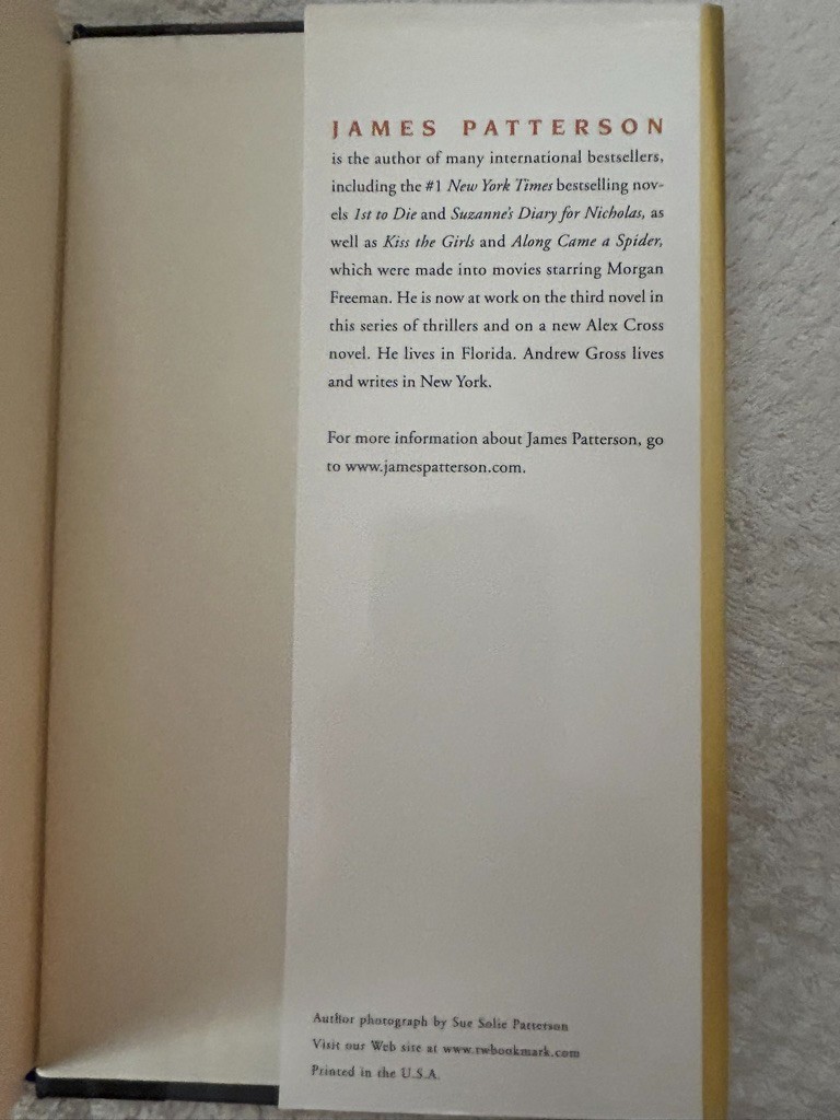 James Patterson, 2nd Chance; 5th Horseman; Alert; Sunday’s at Tiffany’s