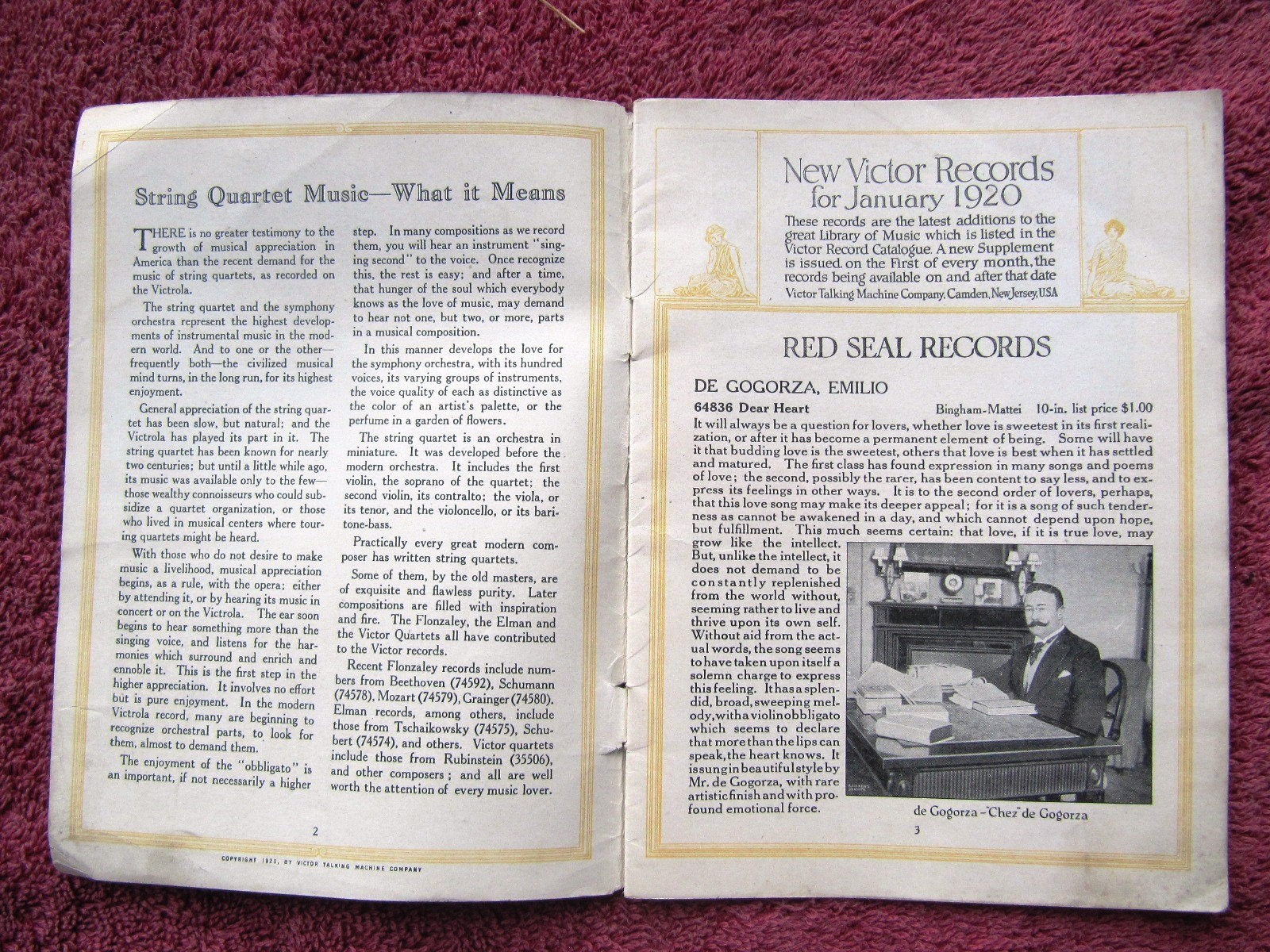New VICTOR RECORDS Jan 1920 Broadway Hit She’s a good Fellow Victrola CATALOG