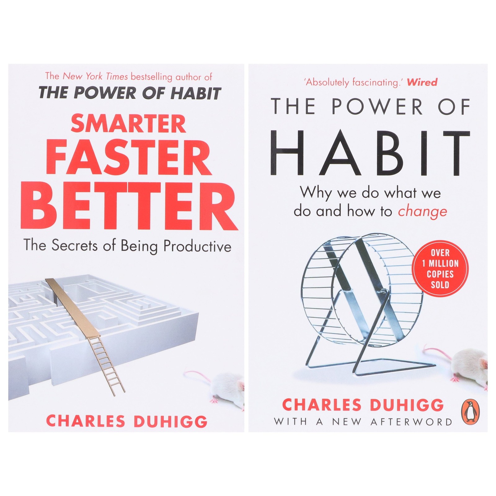Smarter Faster Better & The Power of Habit: By Charles Duhigg 2 Books Set