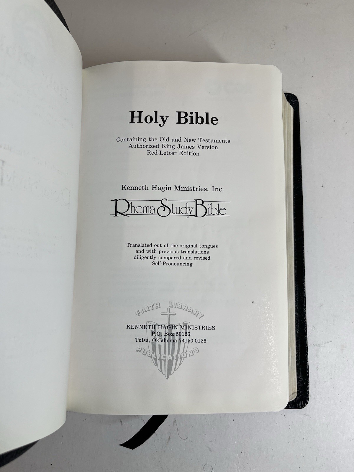KJV Rhema Study Bible Kenneth Hagin Calfskin Leather King James Red Letter 1985