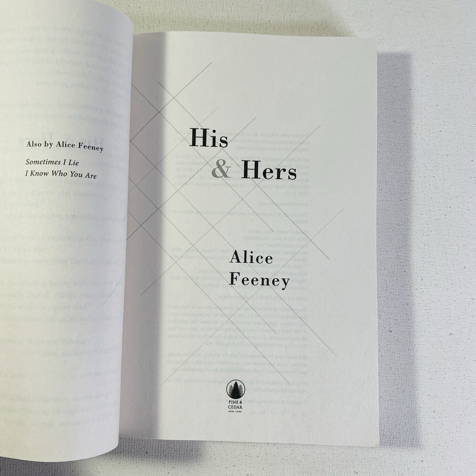 His and Hers : A Novel by Alice Feeney (2021, Trade Paperback)