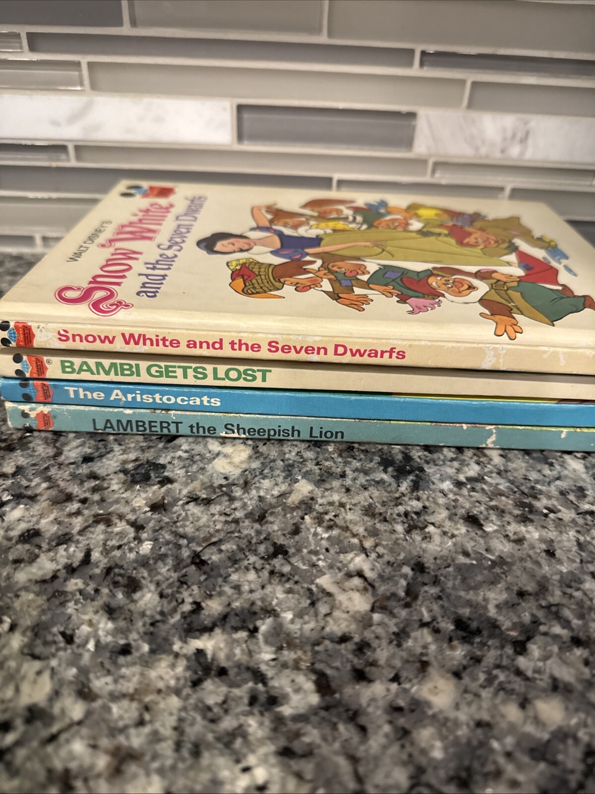 Vtg 1975 Walt Disney Wonderful World Of Reading 4 Book Lot Bambi Lion Aristocrat