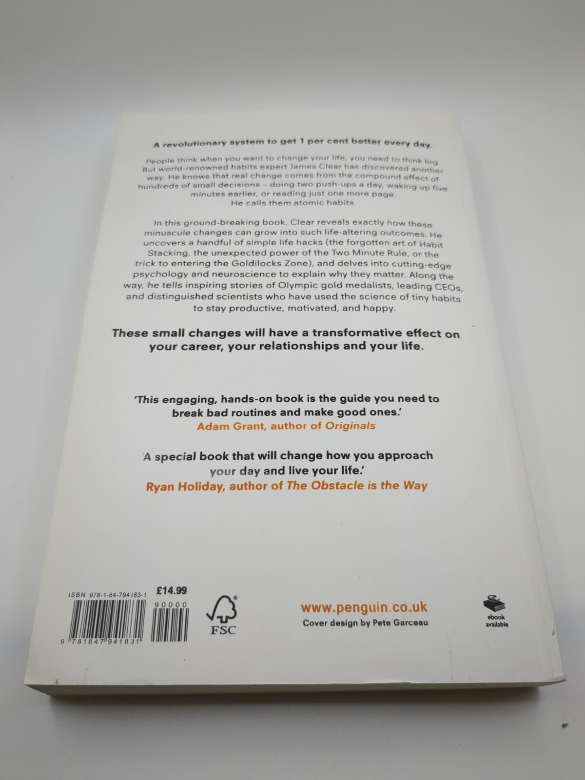 *Atomic Habits* by James Clear Build Good Habits & Break Bad Ones (Paperback).