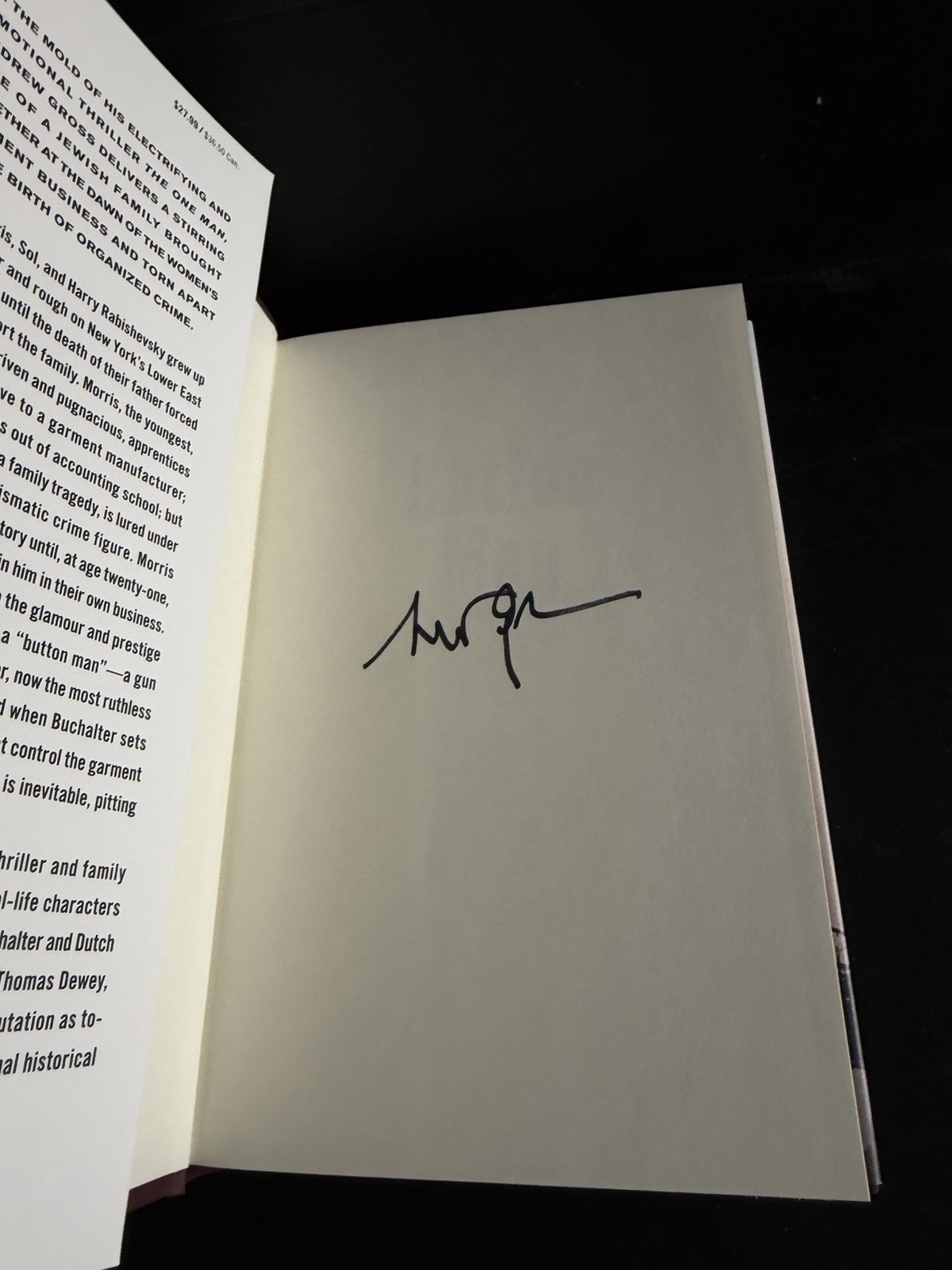 SIGNED 1st Edition 1st Printing Button Man Andrew Gross HC DJ 2018 Mafia Novel