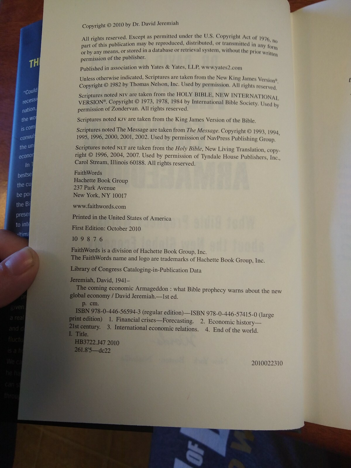 The Coming Economic Armageddon, Dr. David Jeremiah Hardcover 2010