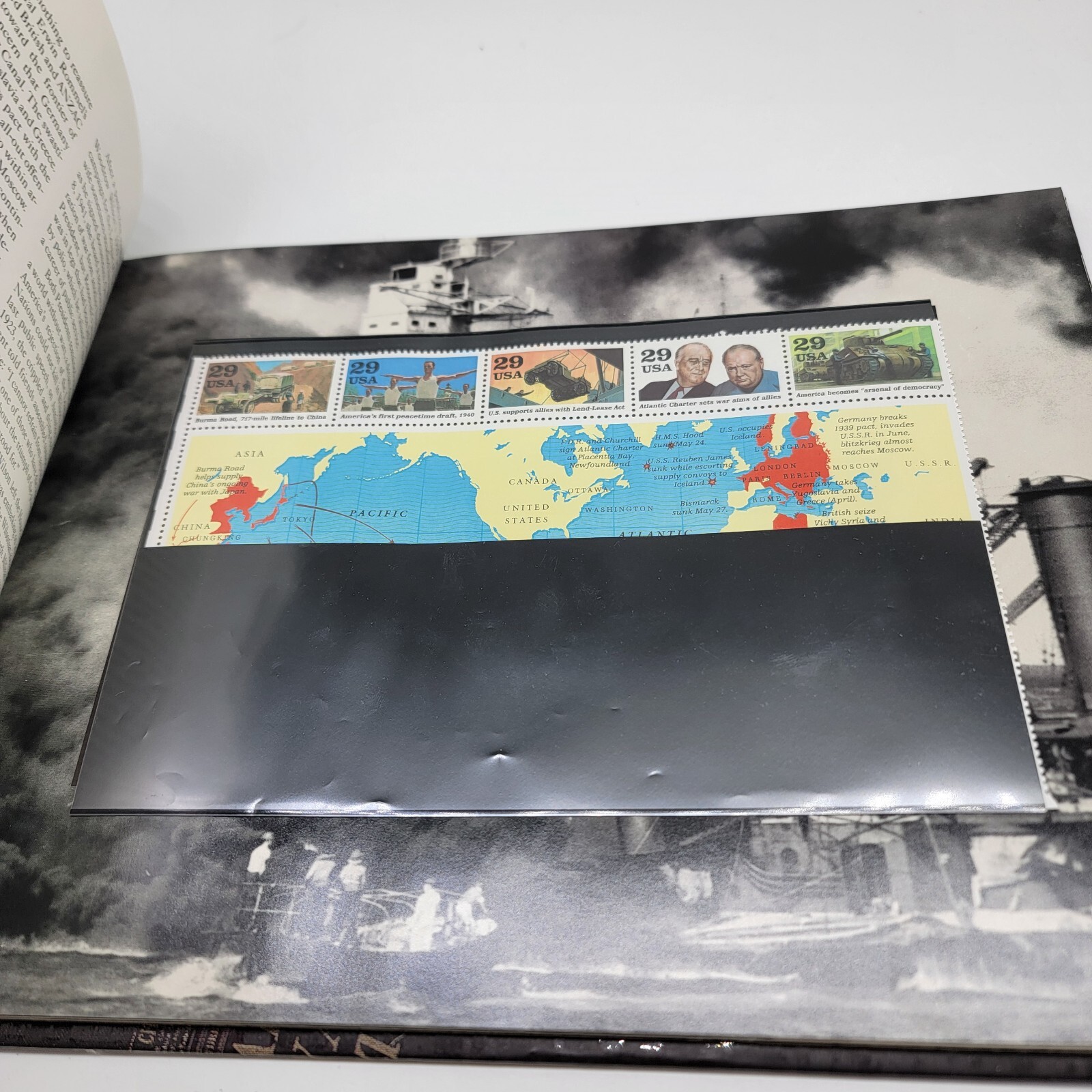 World War II Remembered 1941 Book With Us Postage Stamps 40 Pages