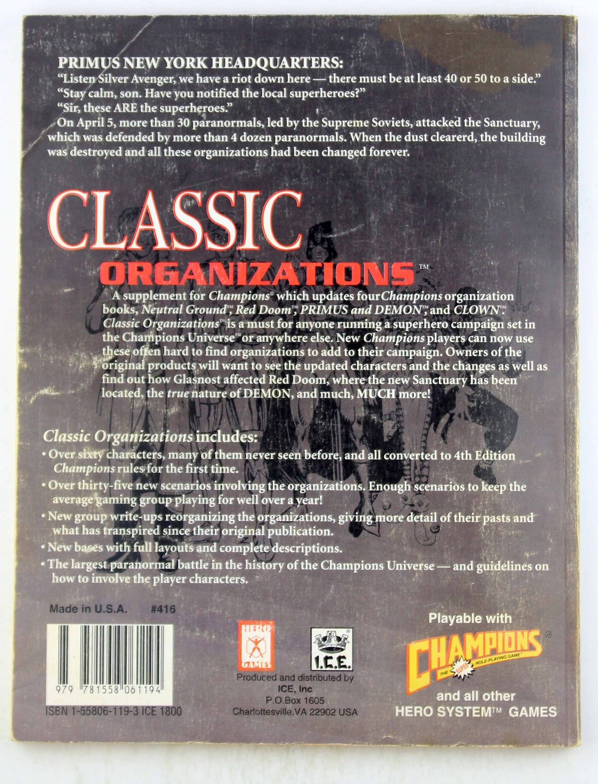 Classic Organizations (An Organizations Book for Champions) Bell Rob Hero Games