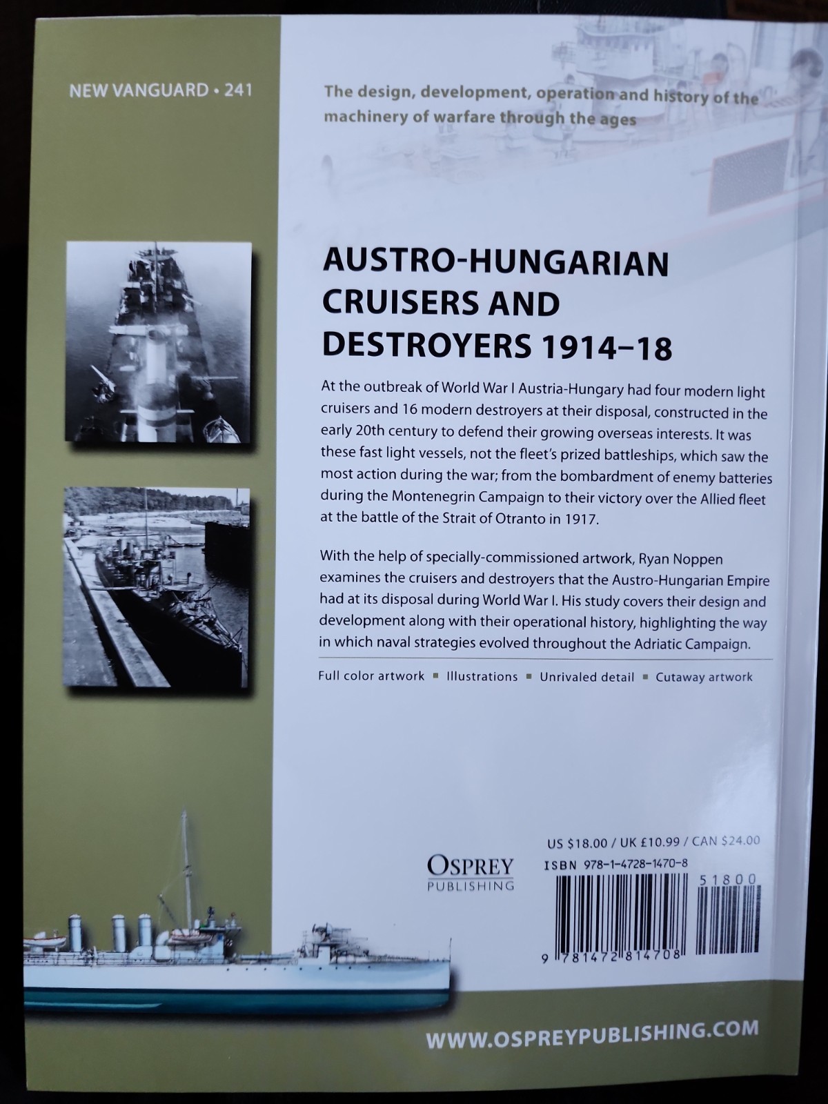 Austro-Hungarian Cruisers and Destroyers 1914-18 by Ryan K. Noppen (2016, Trade