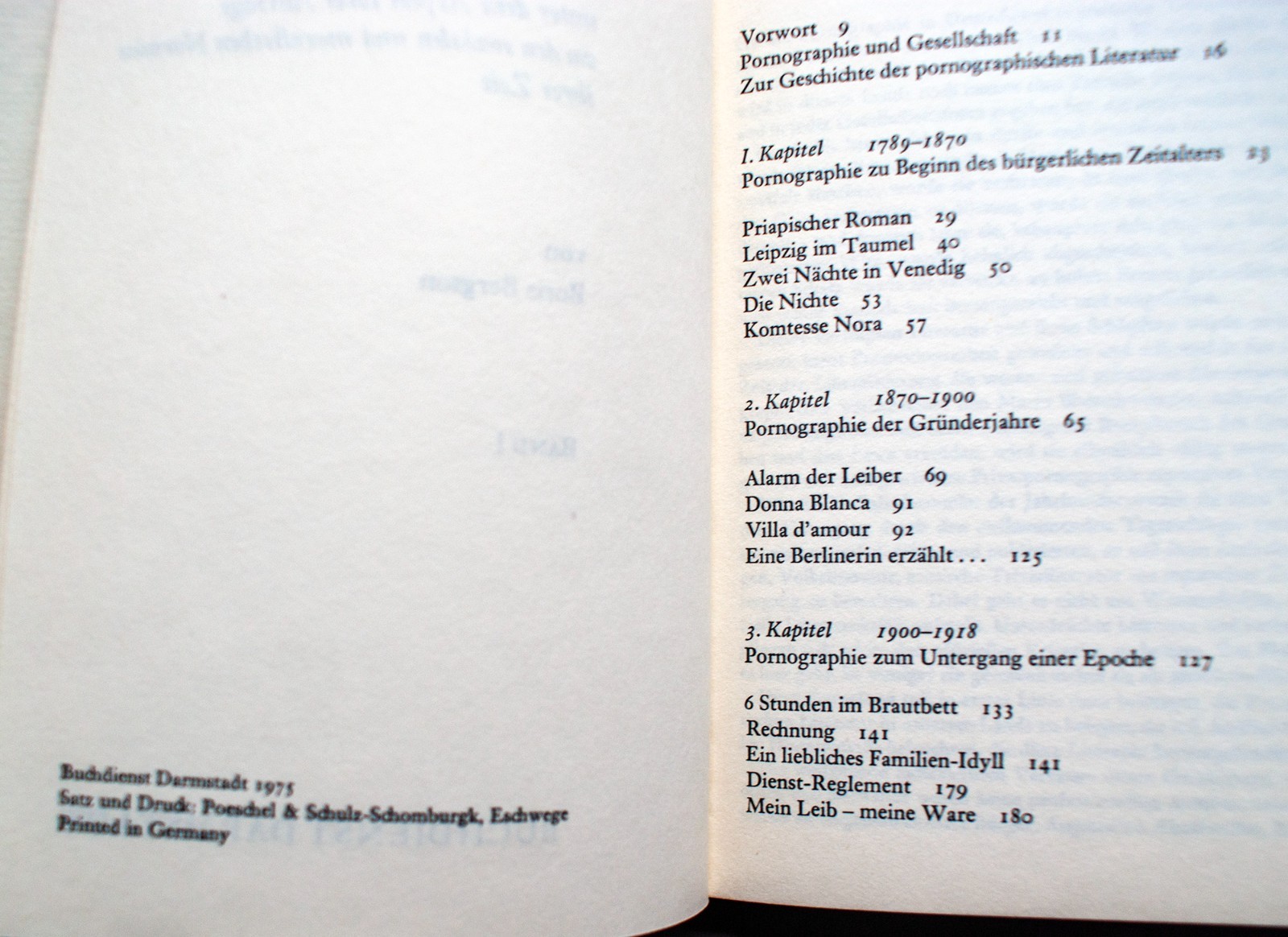 Private Pornographie in Deutschland 1+2 Bergson 1st Ed 1st Pr 1975 [188]