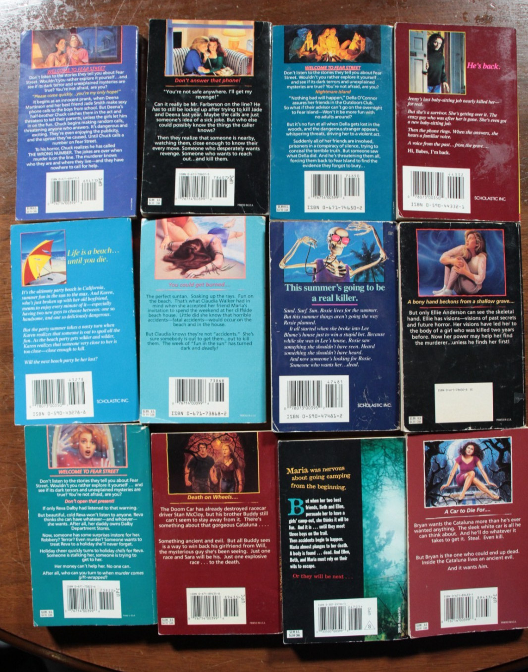 Vintage R.L. Stine Fear Street Book Lot 12 Horror Beach Party Sunburn Overnight