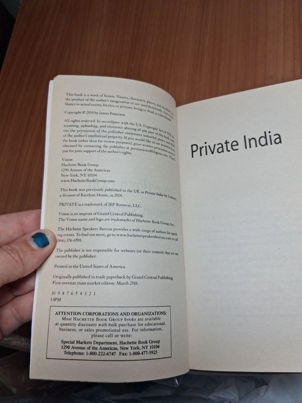 Private India by James Patterson Paperback Book 2016
