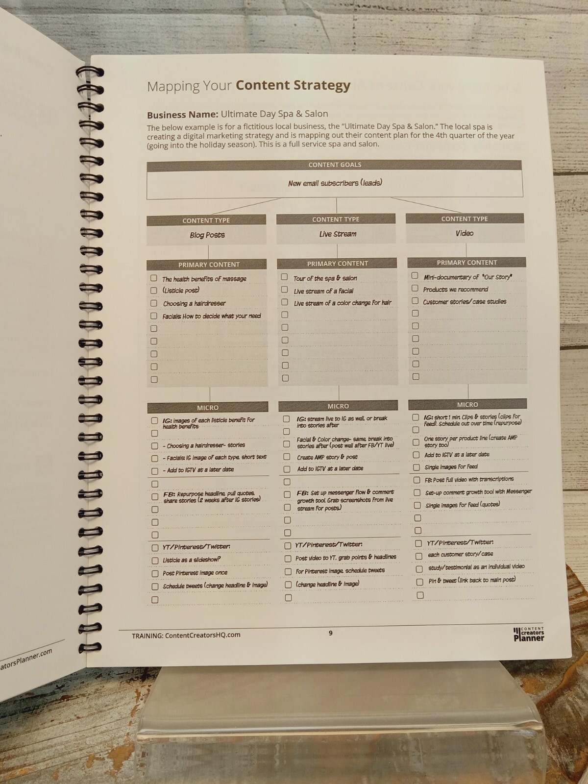 Content Creators Planner (Classic Printed Version) 104 Pages, Wire Binding