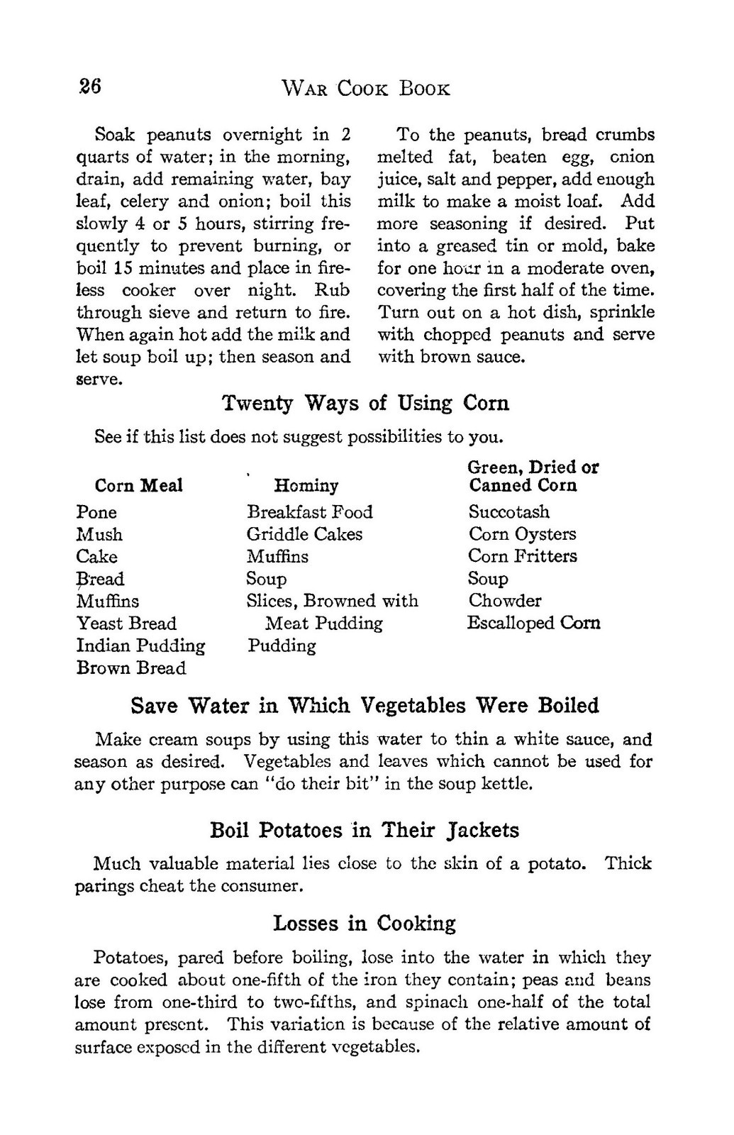 1917 War Cook Book For American Women 32 Pages