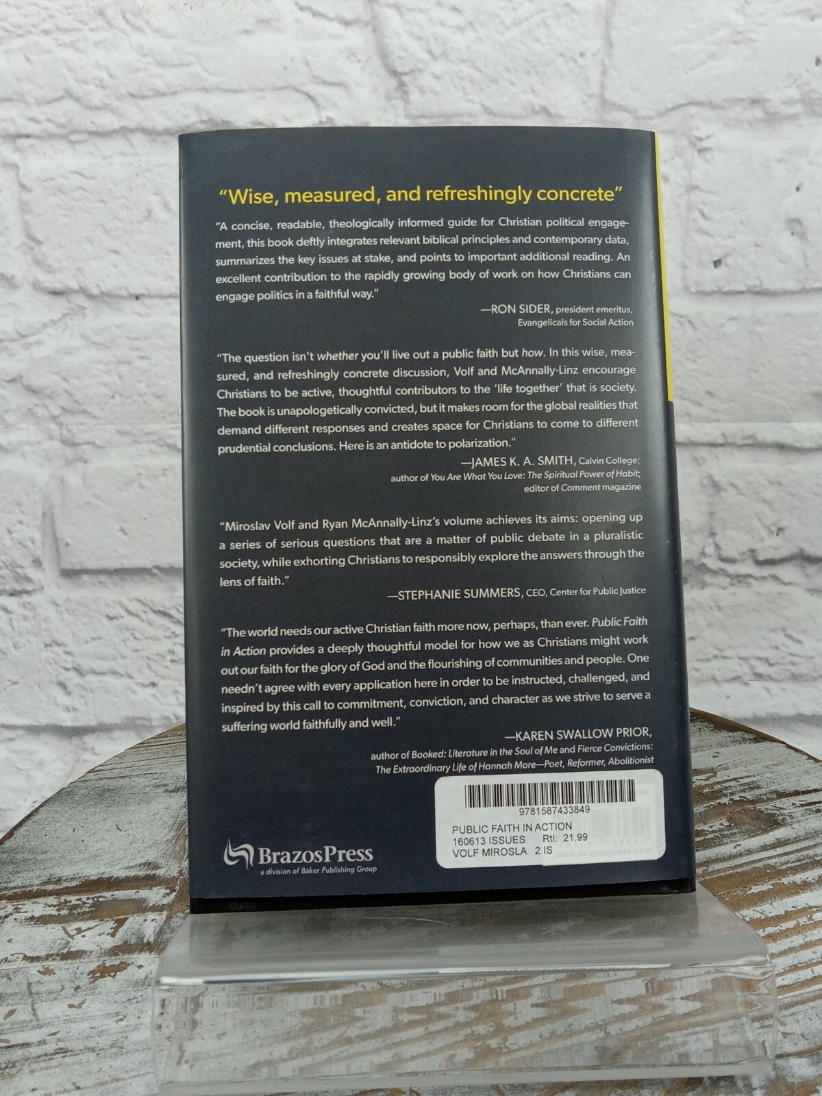 Public Faith in Action : How to Think Carefully, Miroslav Volf HCDJ
