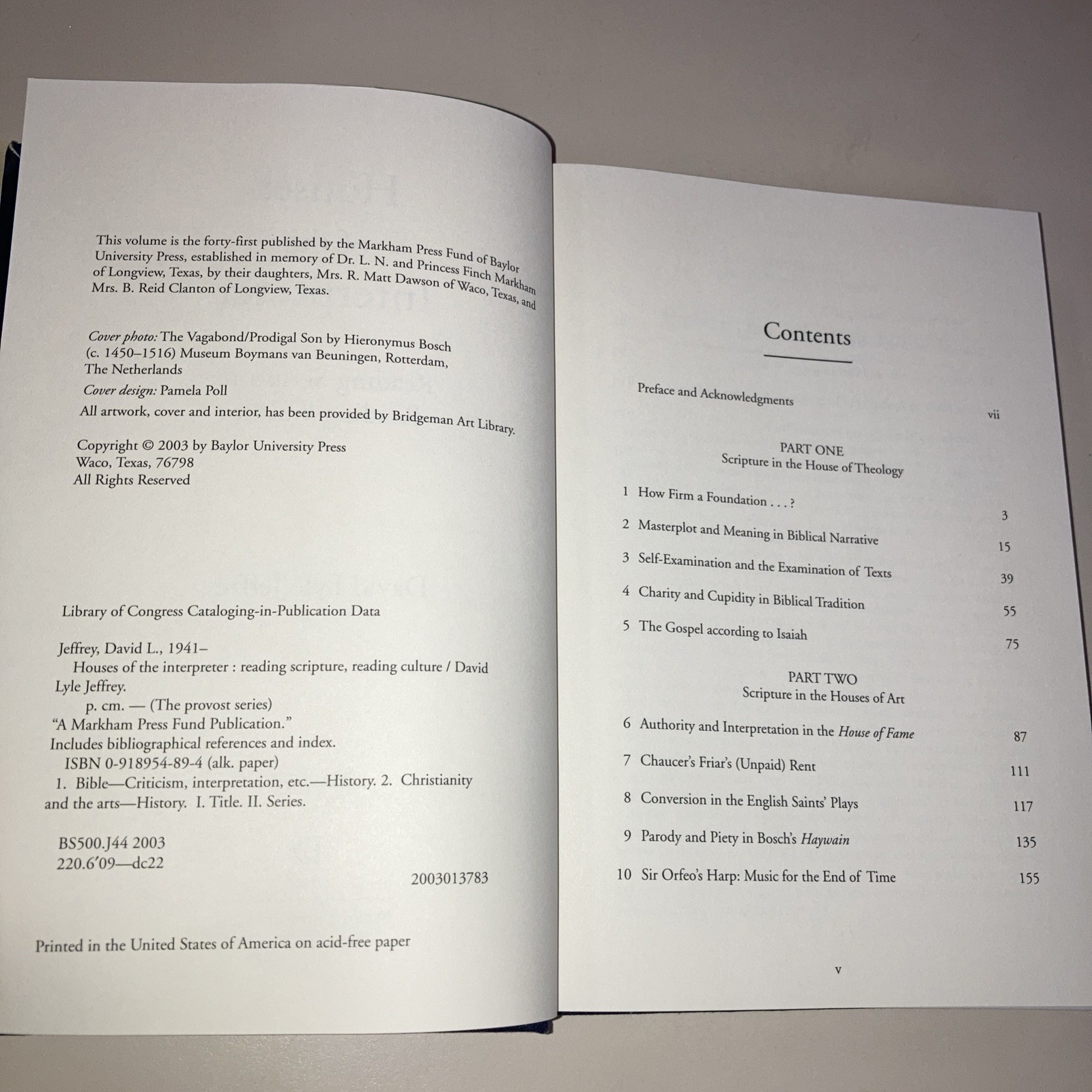 Houses of the Interpreter Reading Bible Reading Culture HC DJ Jeffrey 2003