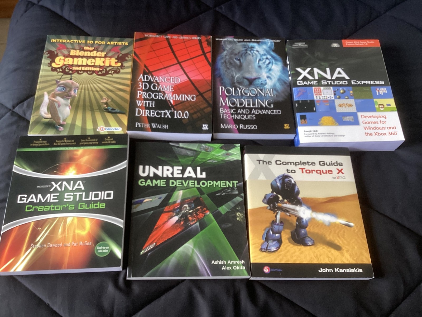 Game Programming, Modeling, XNA, Blender, Torque X, Direct X, Lot of 7 Books