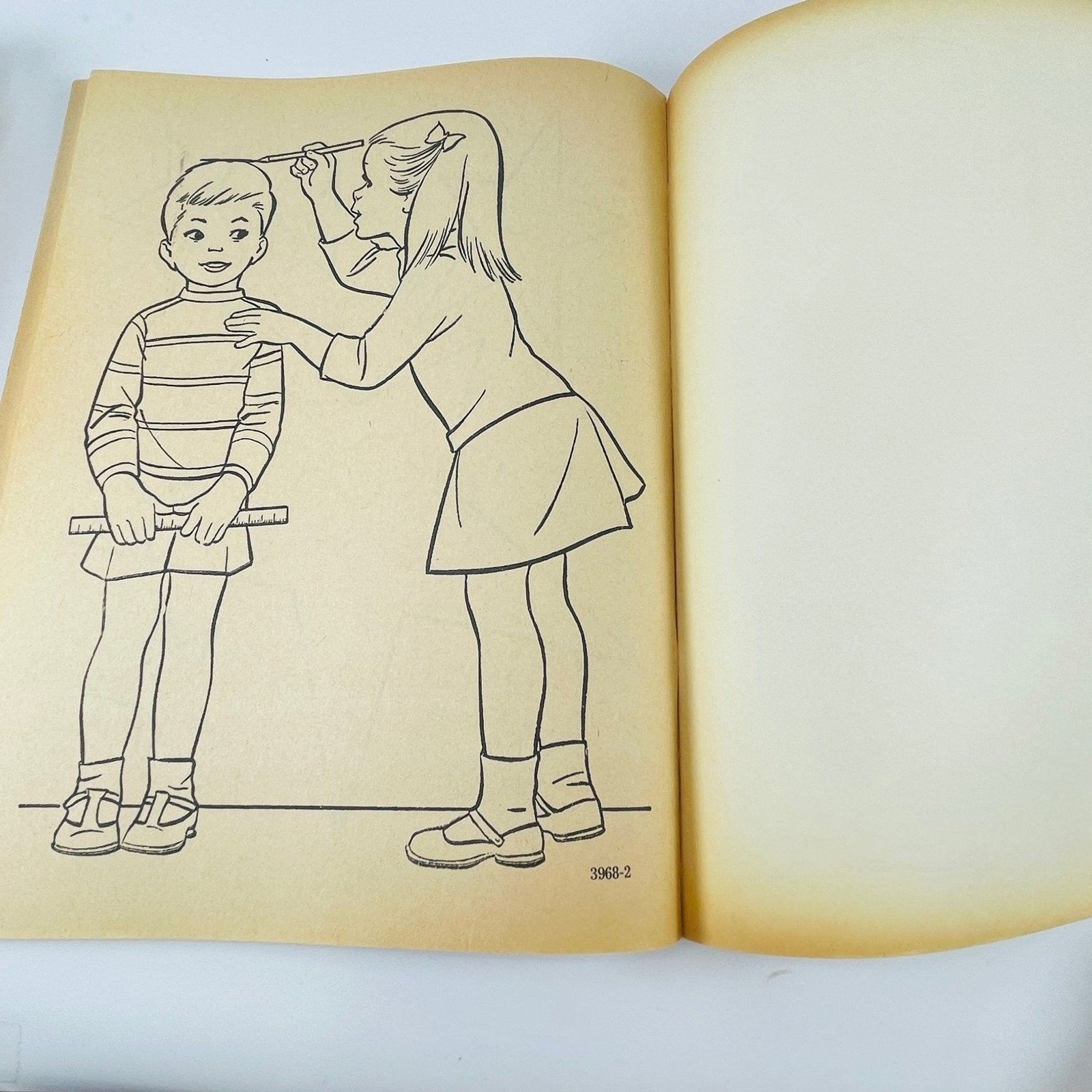Kindergarten Play Artcraft 1960s Vintage Coloring Book Saalfield Uncolored