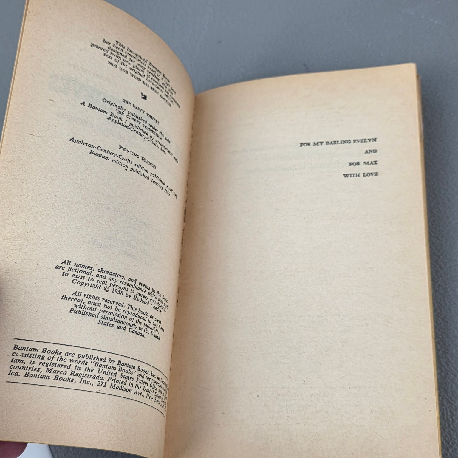 The Happy Thieves Richard Condon 1962 Bantam Edition Movie Tie-In Novel