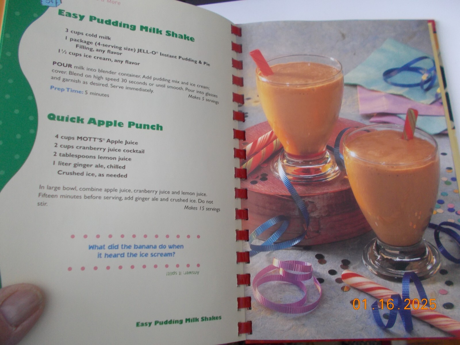 Silly Snacks Spiral Bound Hardcover Recipe Book 222 Pages, with color photos