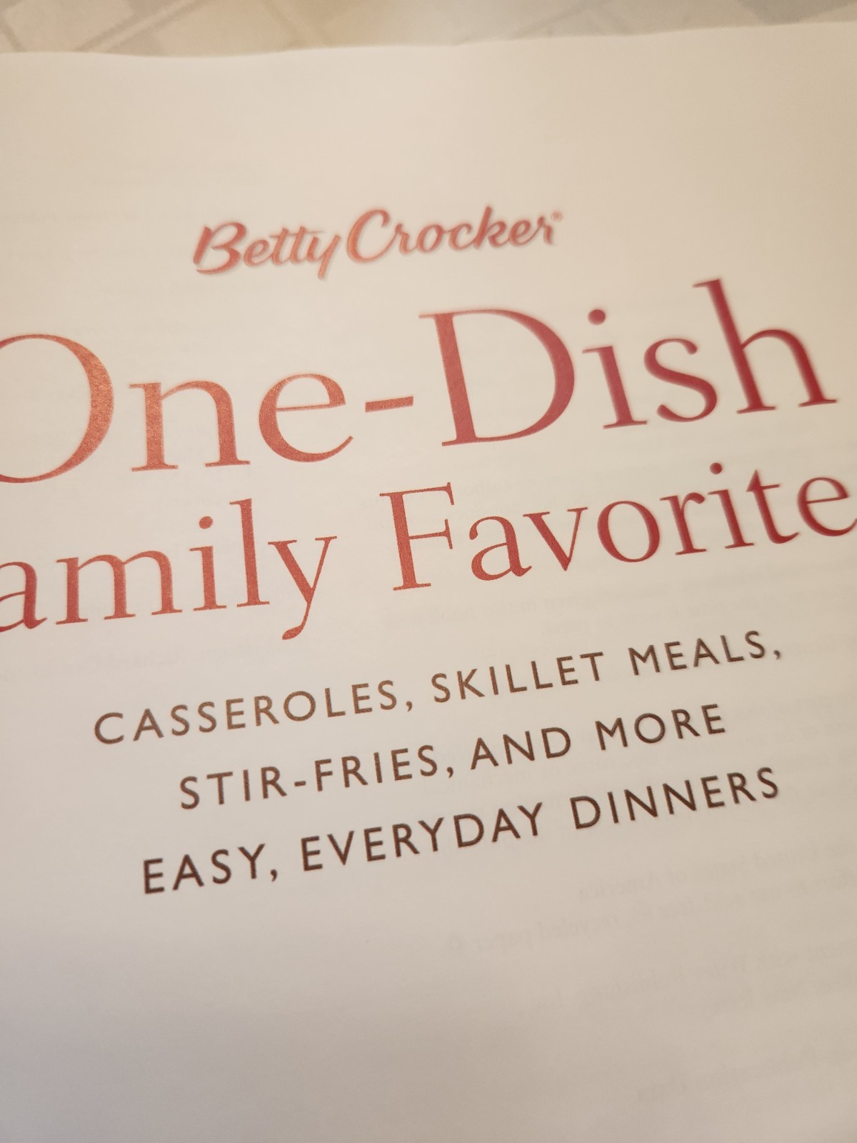 Betty Crocker One Dish Family Favorites Cookbook Hardcover 383 Pages Dinners