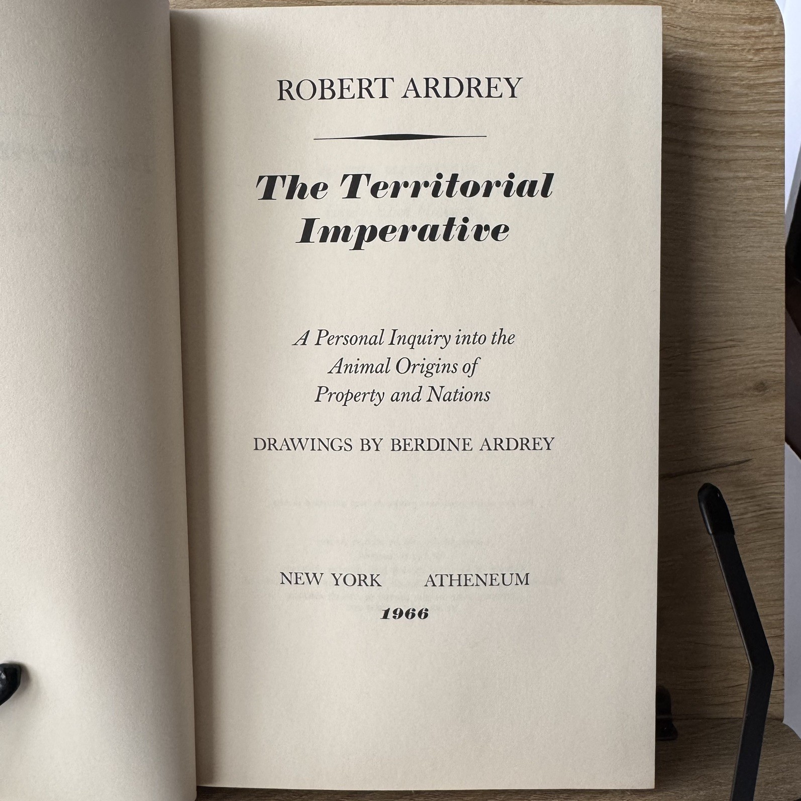 The Territorial Imperative, Robert Audrey 1966 HB w/DJ VG condition VTG