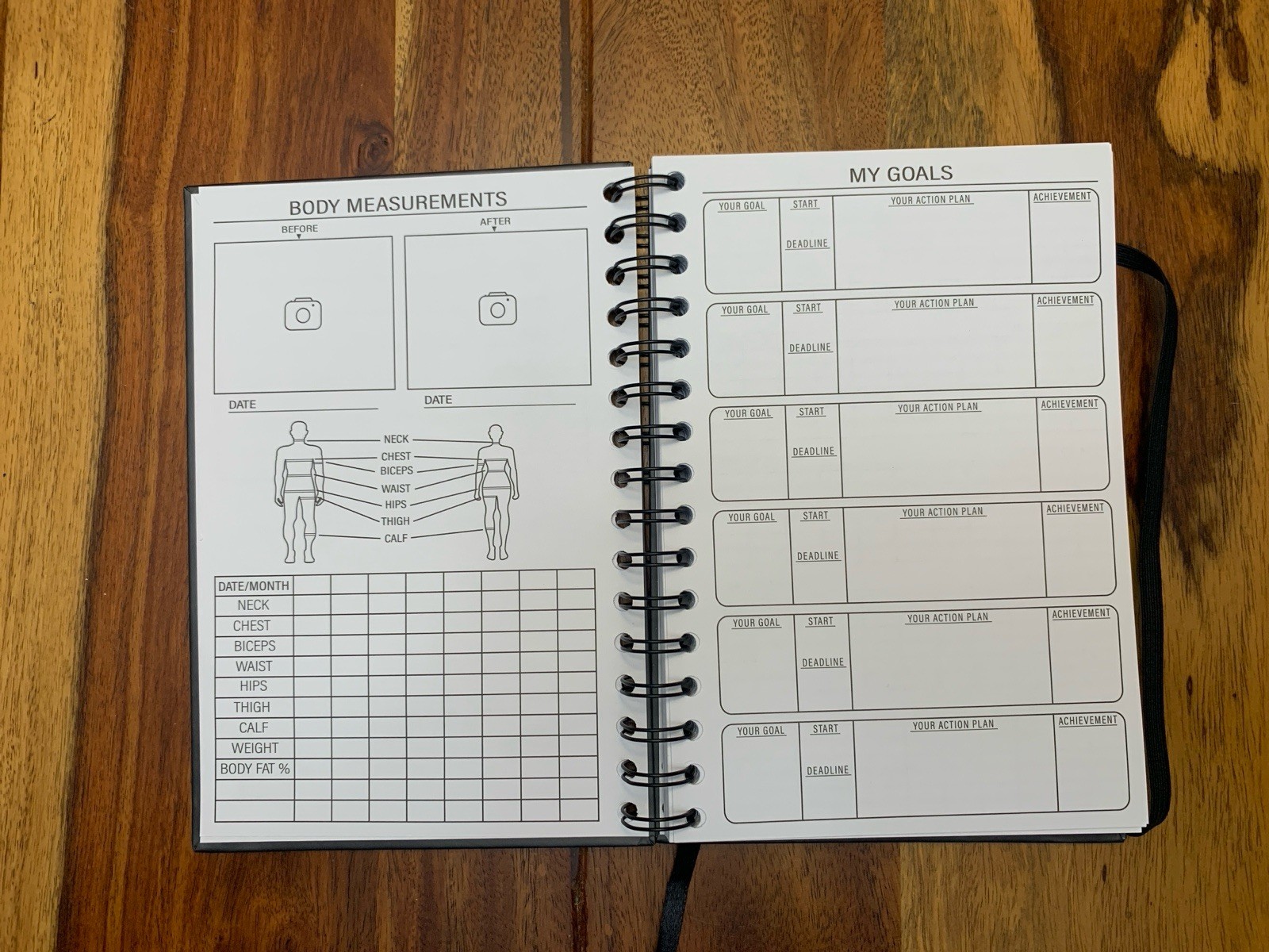 Hardcover Fitness Journal Workout Planner for Men & Women | 5.7″ x 8.3″ | NEW