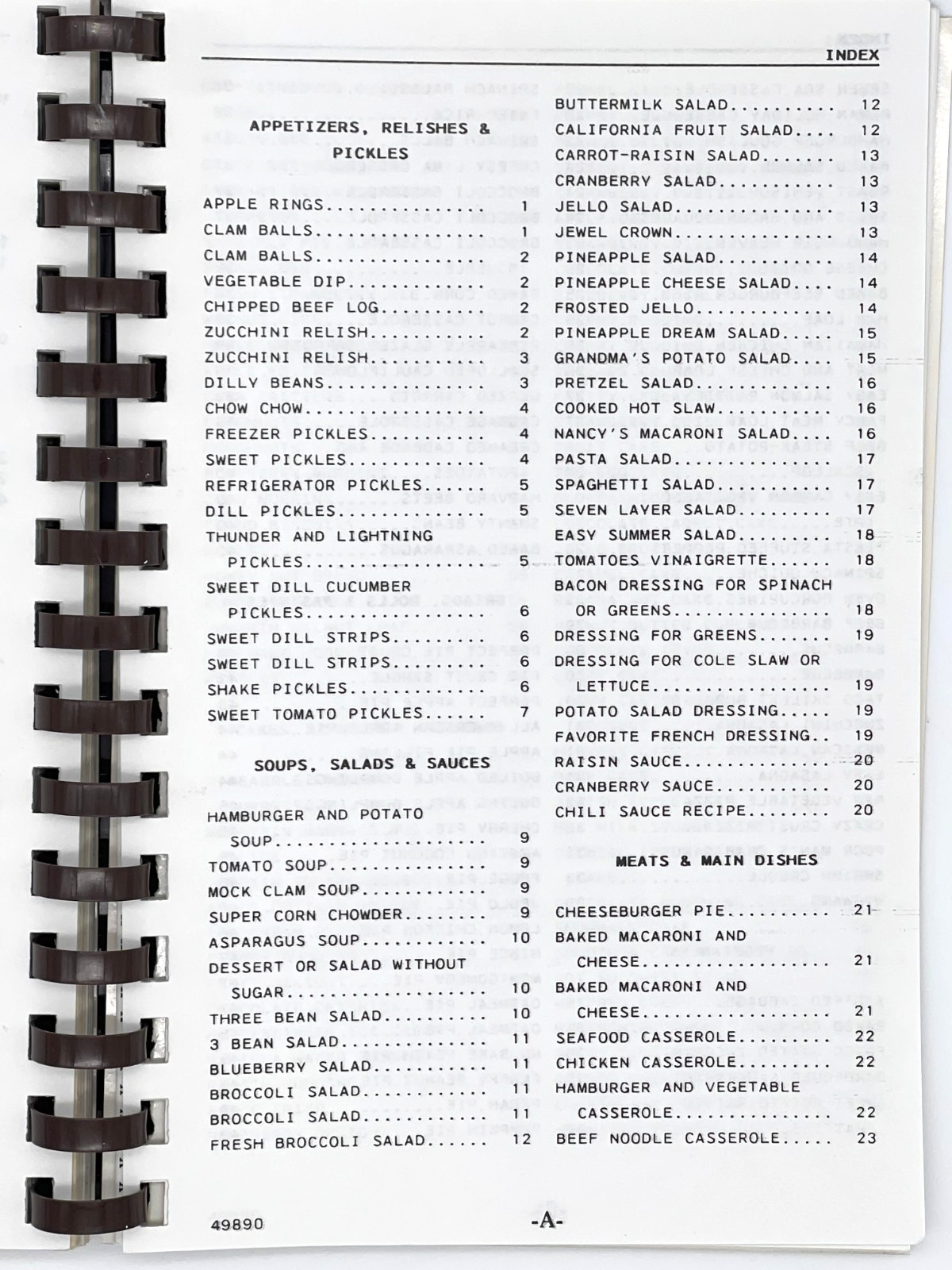 Clayton Memorial Church Cookbook Recipes Mercersburg PA Vintage 1990-109 pages