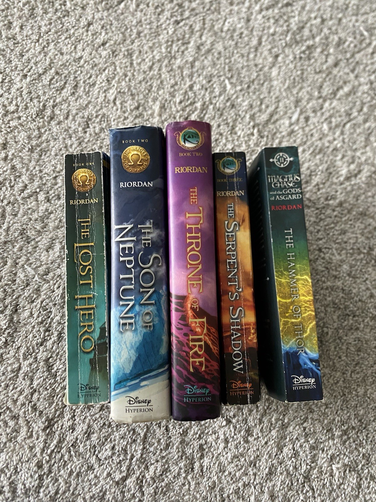 Lot Of 5 Rick Riordan Series Books Heroes of Olympus Kane Chronicles Magnus Chas