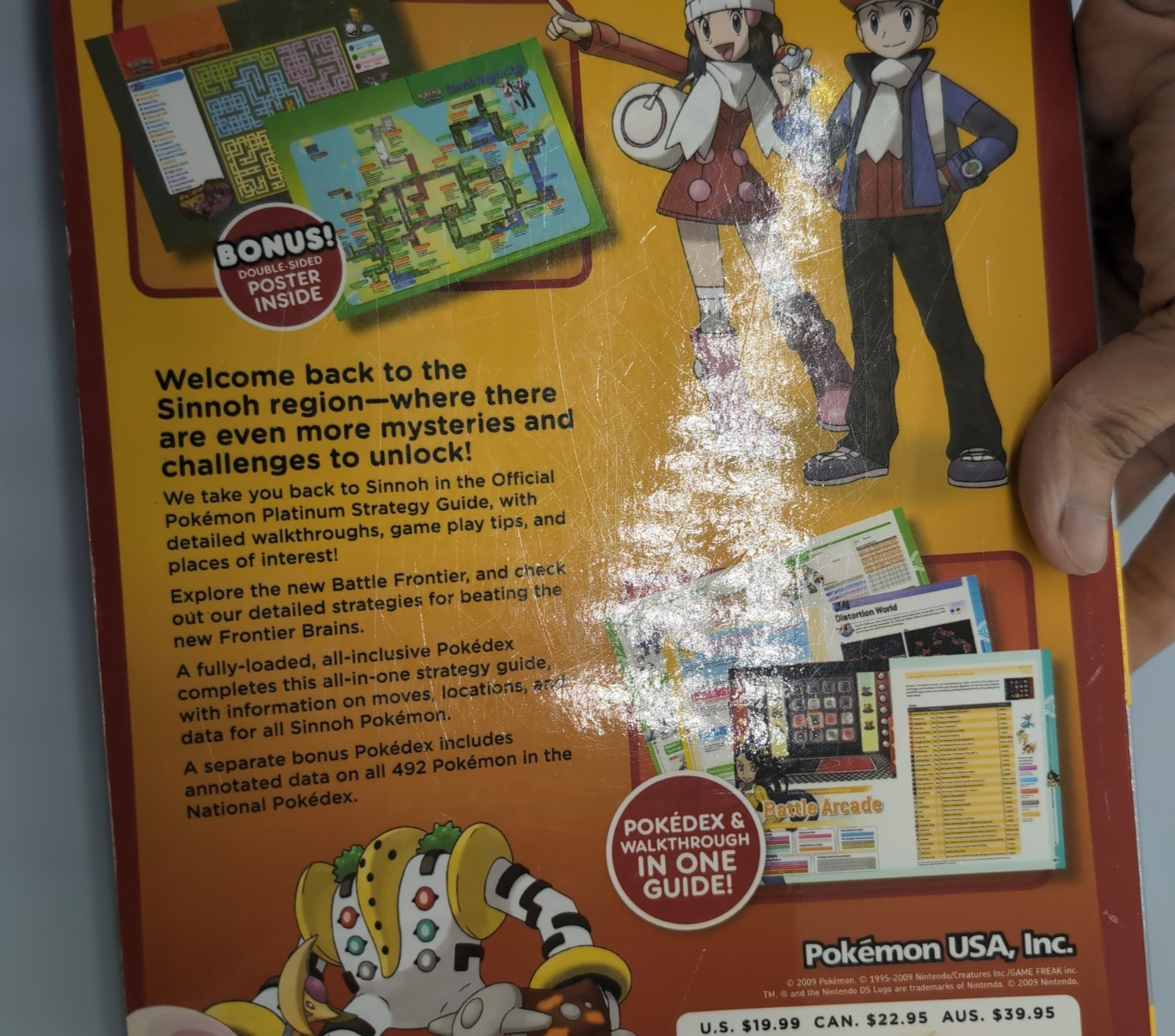 Pokémon Platinum Version The Official Pokemon Guide Book 2009 NO MAP NO STICKERS