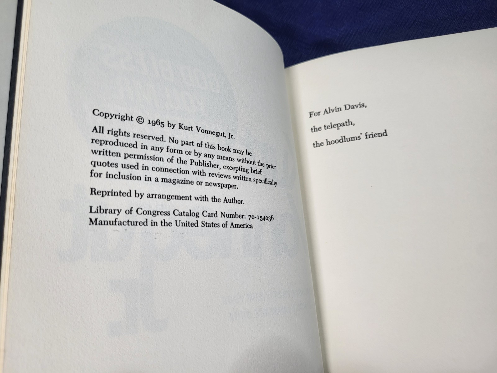 God Bless You, Mr. Rosewater Kurt Vonnegut Jr. 1965 Delacorte Press