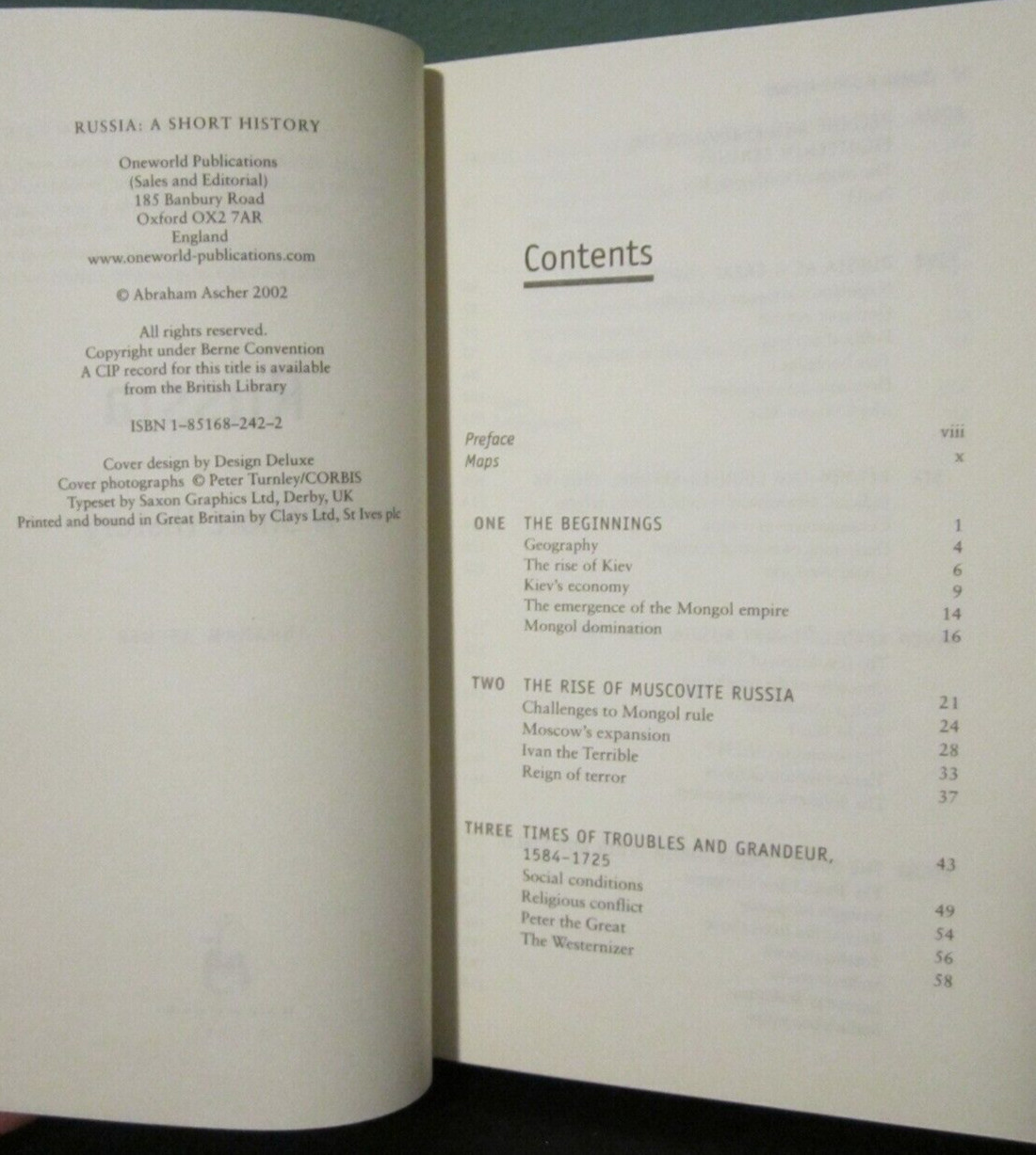 Russia A Short History Abraham Ascher One World 1st 2002 Edition