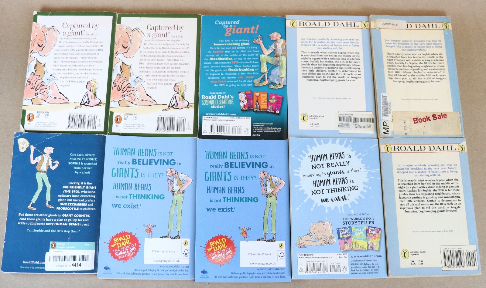 Lot of 10 The BFG by Roald Dahl Paperback GUIDED READING Teachers Set