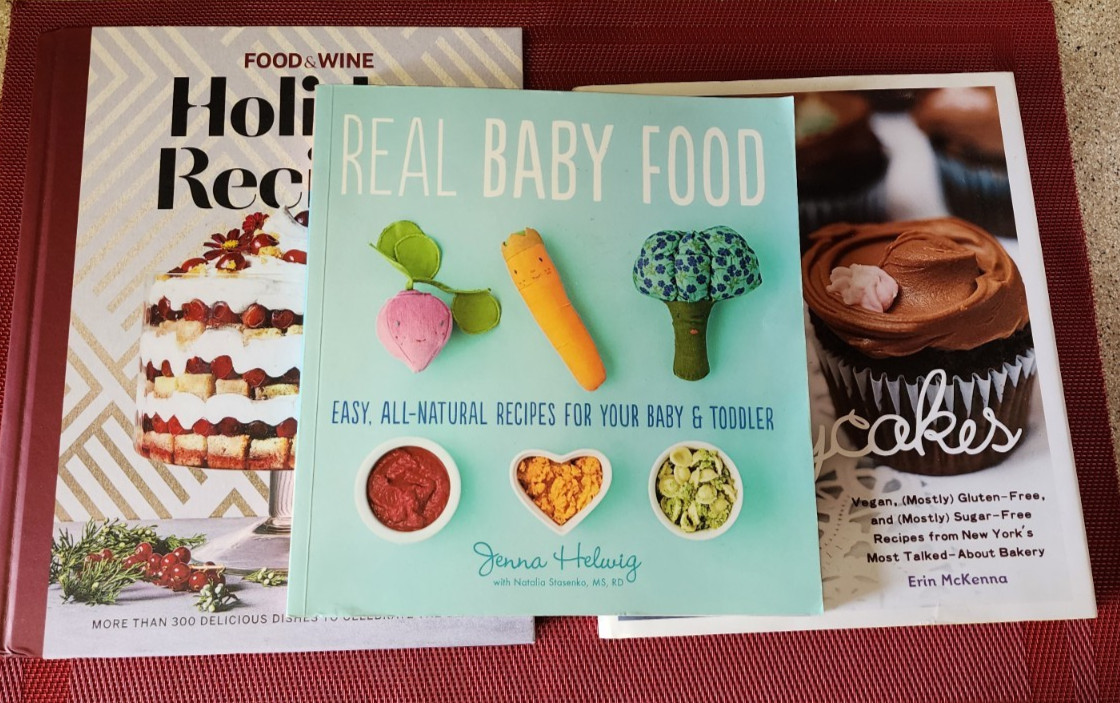 Lot of 3 Cookbooks Babycakes, Real Baby Food, Holiday Recipes 656 pages