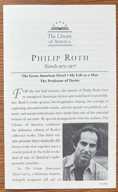 Philip Roth. Novels 1973-1977. Library of America. Hardcover. Slipcase.