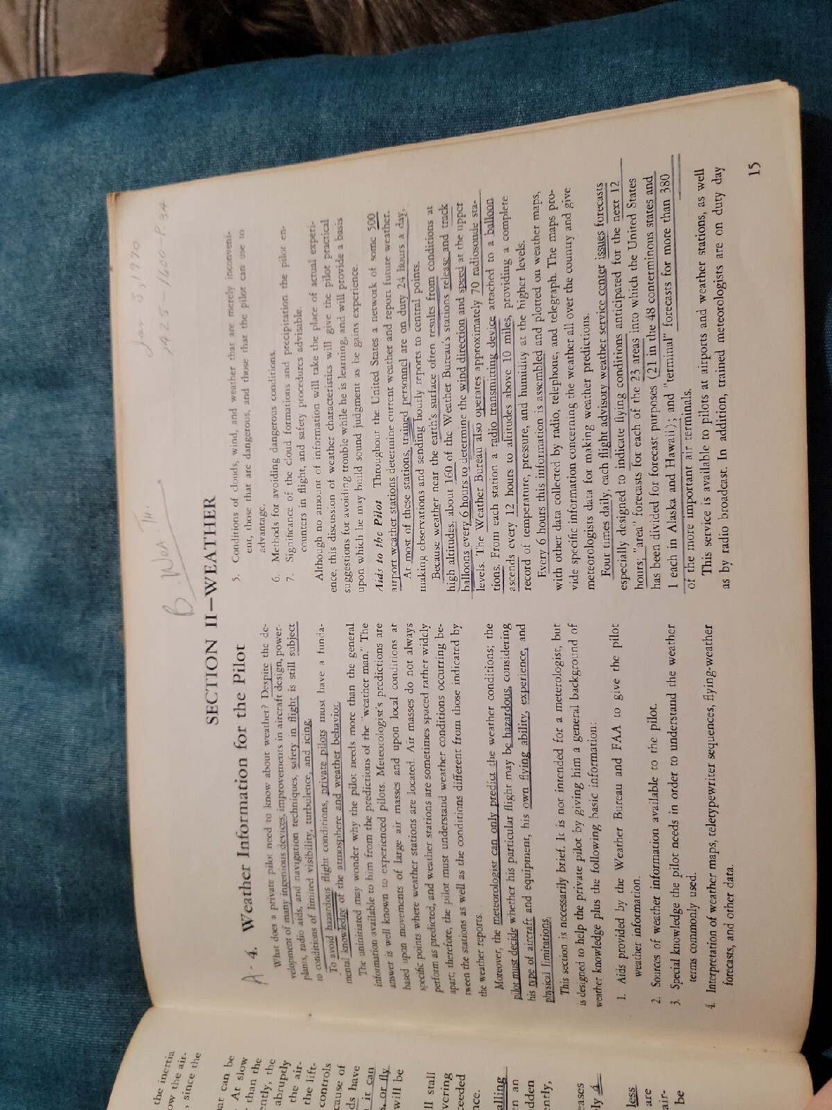 1965 Private Pilots Handbook AC 61-23 Aeronautical Knowledge 174 Pages Pre-owned