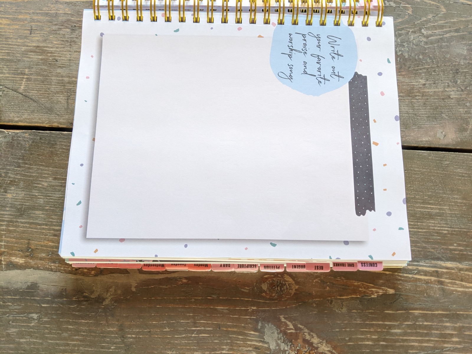 Coffee & Bible Time Prayer Journal with Sticky Notes & Gold Spiral Binding