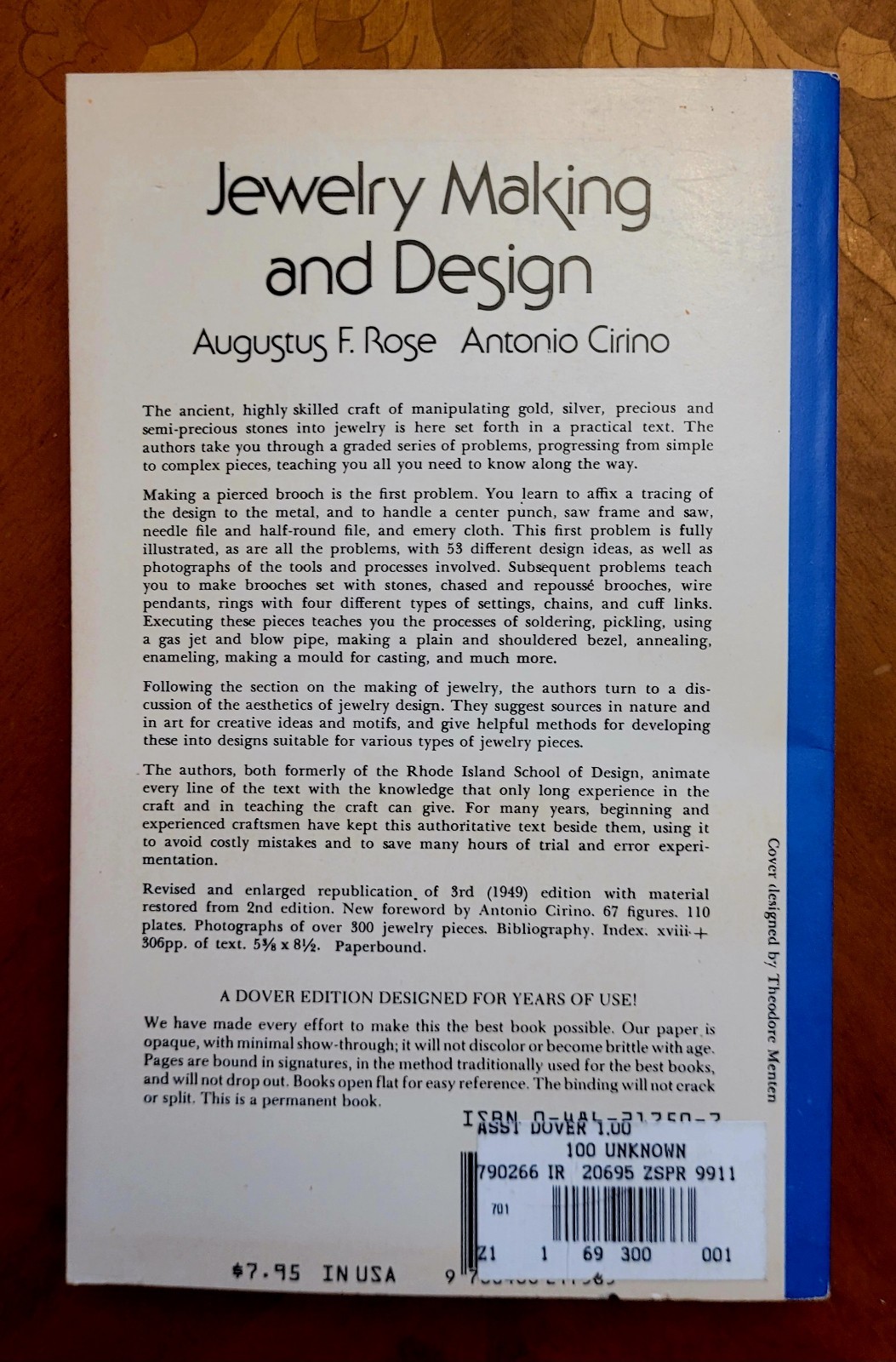 Jewelry Making and Design by A.F.Rose & A.Cirino, 1967, 306 pages, like new.