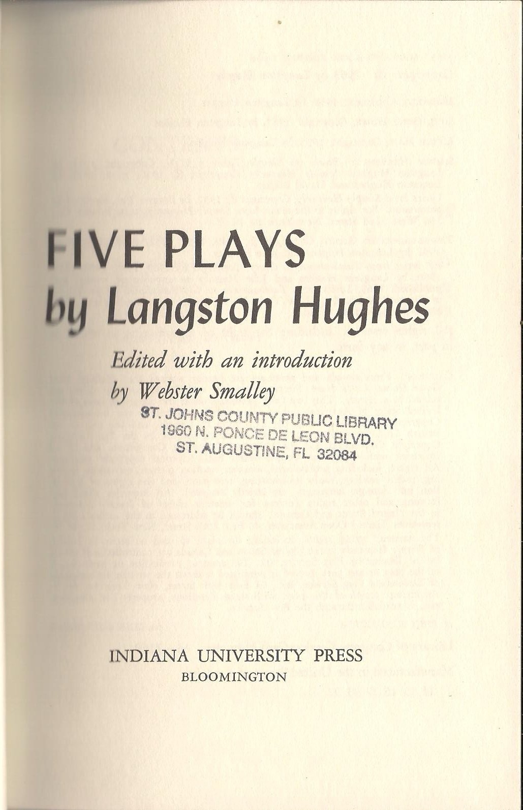 Five Plays by Langston Hughes